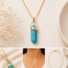 Turquoise Necklace – Flash Gold Plated Chain